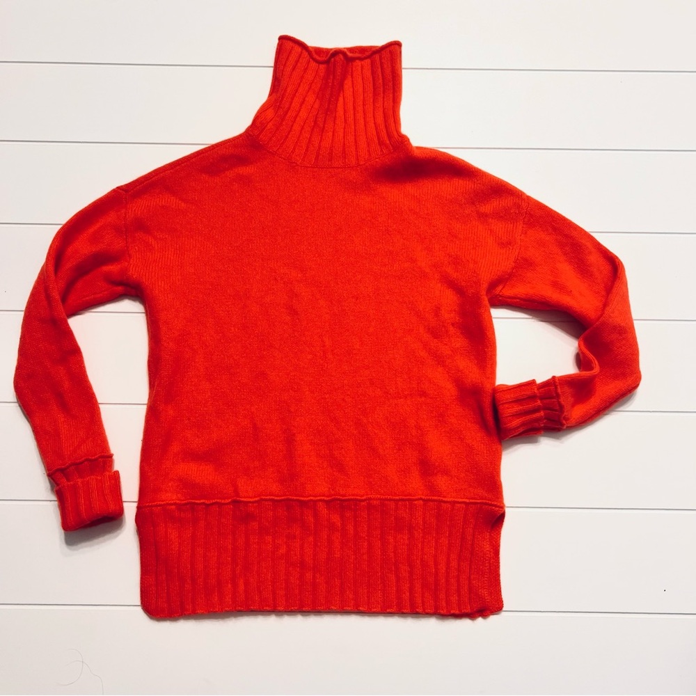 Women's Charter Club Orange 100% Cashmere Turtleneck Rollneck Sweater XS